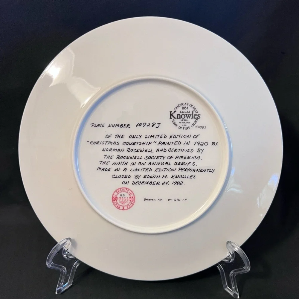 Norman Rockwell “Christmas Courtship” Decorative Plate - Picture 2 of 6